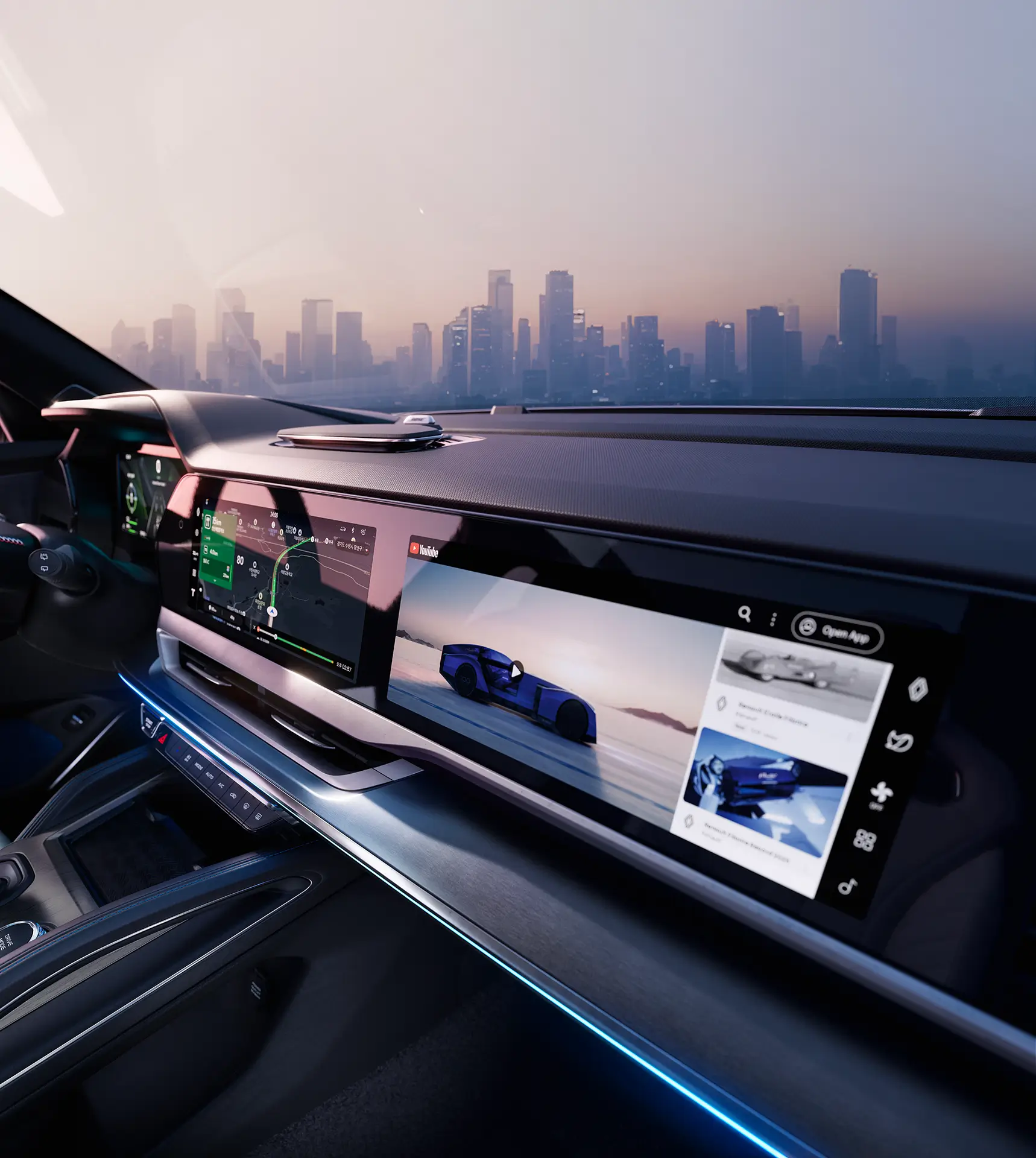 Renault Filante pantalla panorámica con contenido de entretenimiento para los pasajeros