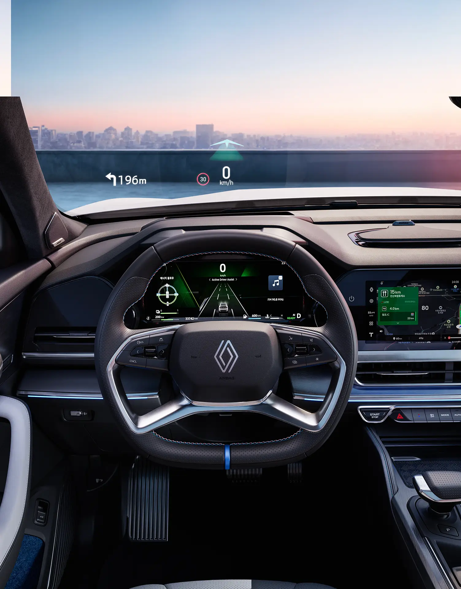 Renault Filante interior con volante y tablero digital